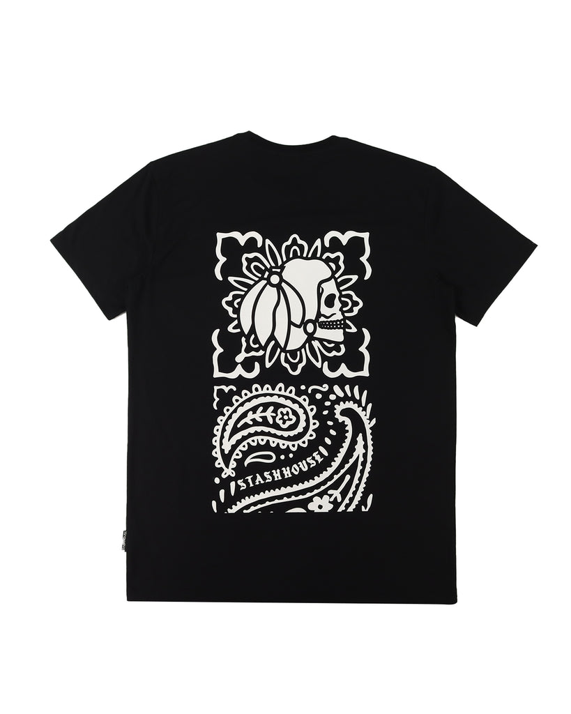 "BANDANA" BLACK REGULAR TEE