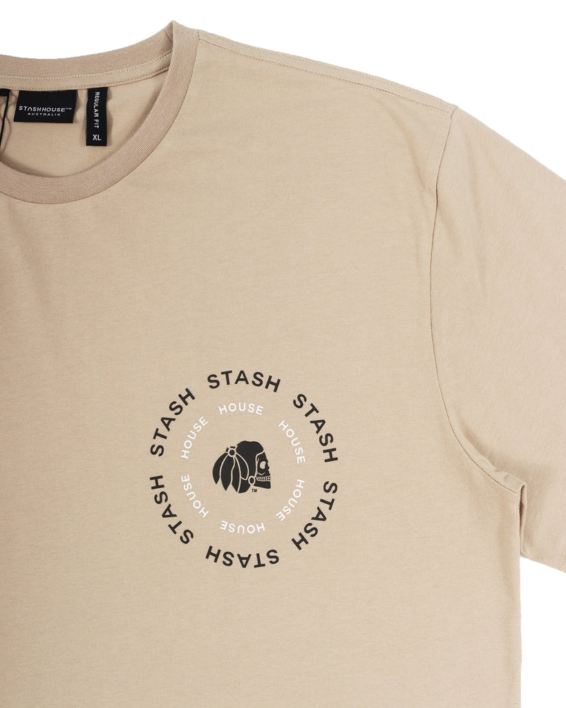 "CENTRIC" TAUPE REGULAR TEE