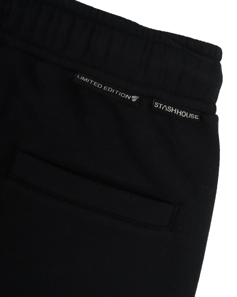 "ARCH" BLACK CLASSIC FIT TRACK PANTS