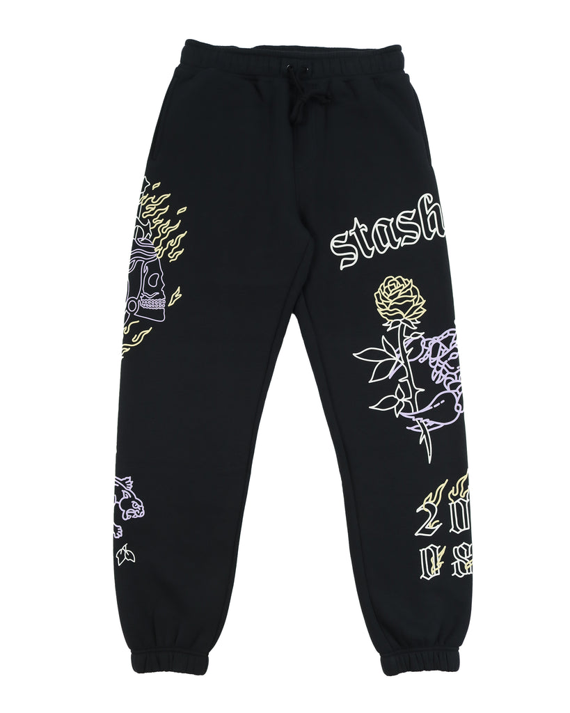 "DAGGER" BLACK CLASSIC FIT TRACK PANTS