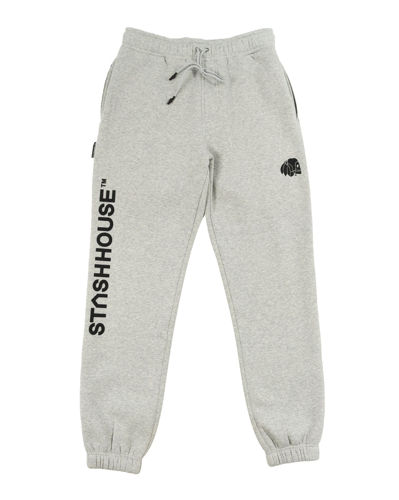 "ESSENTIAL" GREY MARLE CLASSIC FIT TRACK PANTS