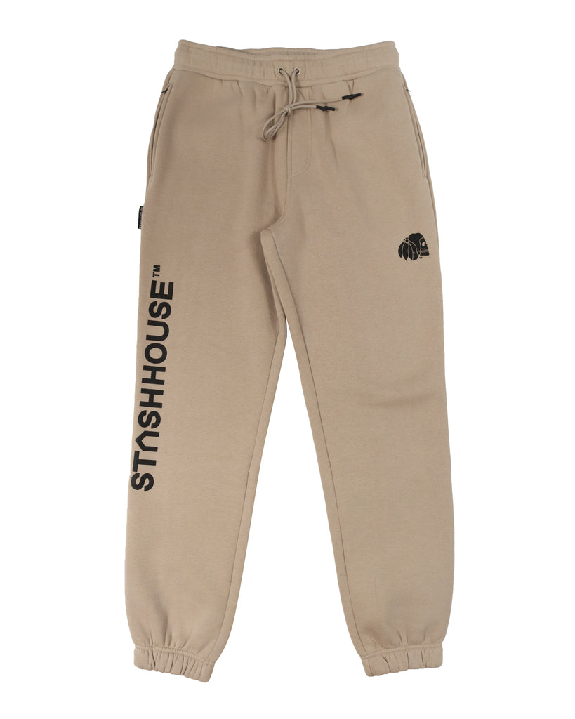 "ESSENTIAL" TAUPE CLASSIC FIT TRACK PANTS