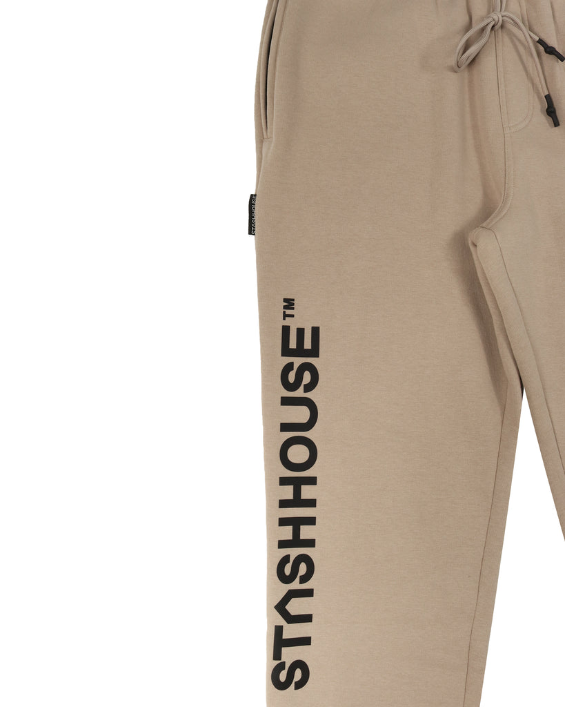 "ESSENTIAL" TAUPE CLASSIC FIT TRACK PANTS