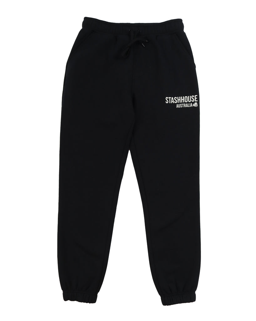 "EVERYDAY" BLACK CLASSIC FIT TRACK PANTS