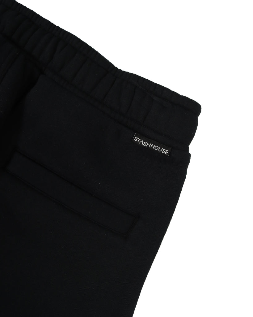 "MONOGRAM" BLACK CLASSIC FIT TRACK PANTS