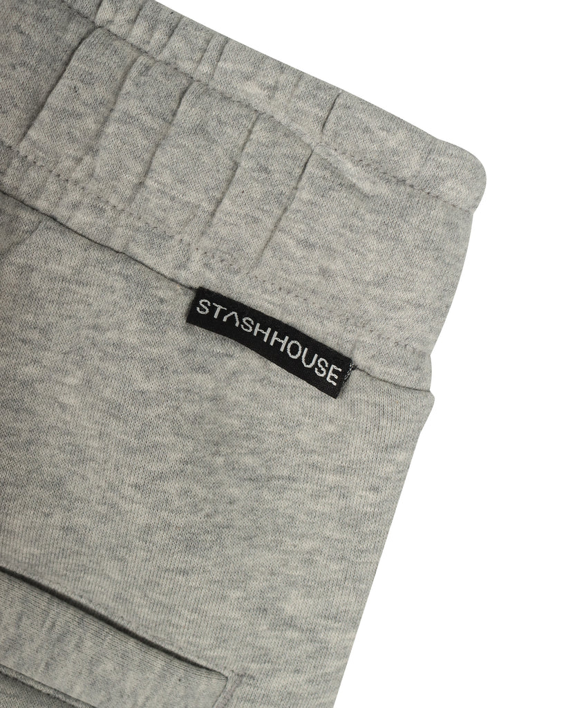 "MONOGRAM" GREY MARLE CLASSIC FIT TRACK PANTS