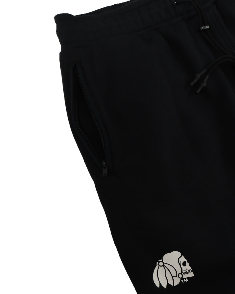 "SIDELINE" BLACK CLASSIC FIT TRACK PANTS