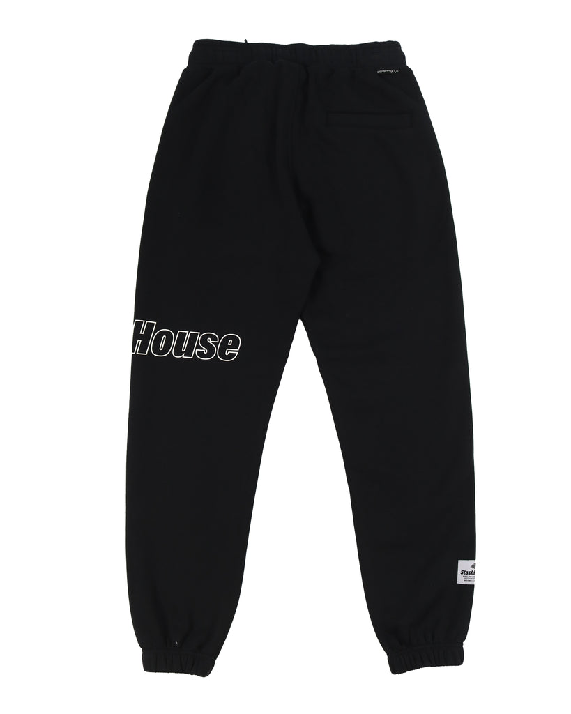 "SIDELINE" BLACK CLASSIC FIT TRACK PANTS