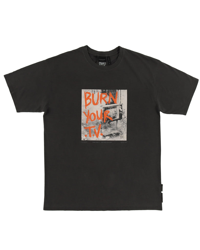 "BURN" MID WASH BLACK CLASSIC FIT TEE (SPRING 24)