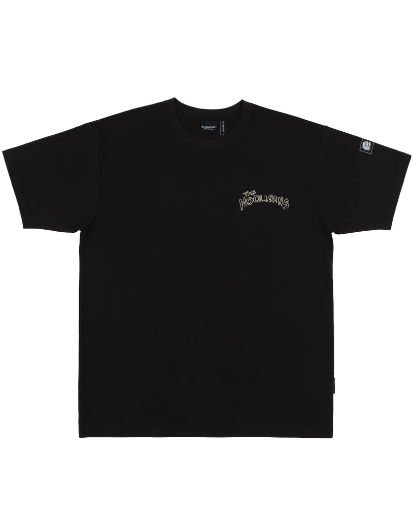 "HOOLIGANS" BLACK CLASSIC FIT TEE (SPRING 24)