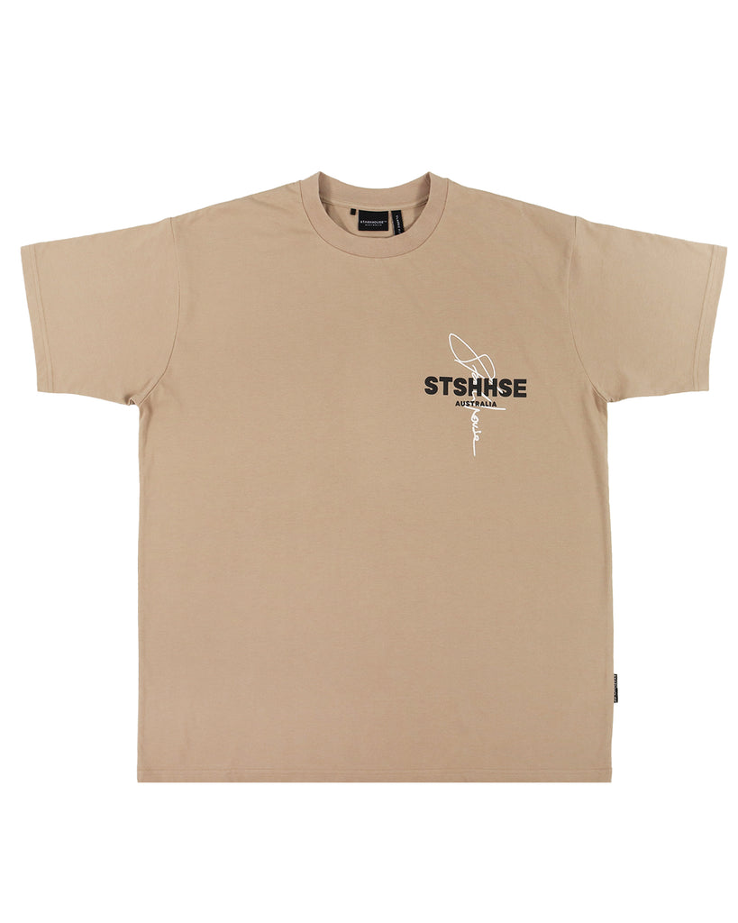 "SIGNED" TAUPE CLASSIC FIT TEE