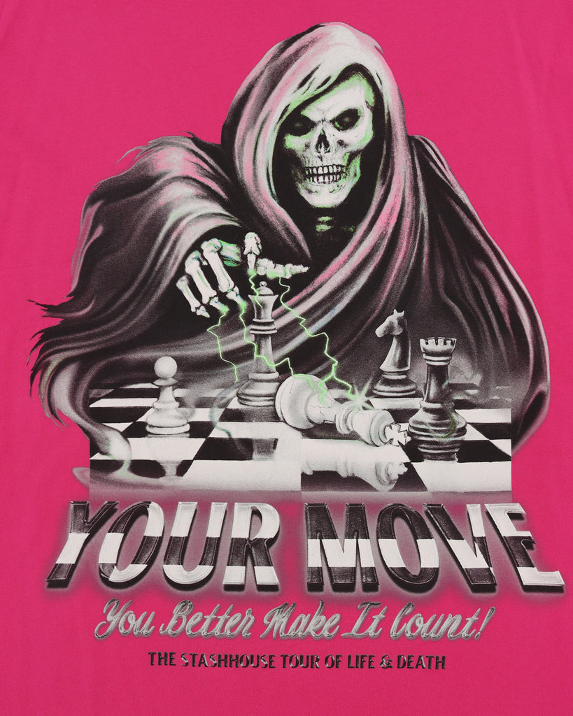 "YOUR MOVE" WASHED BERRY CLASSIC FIT TEE (SS25)