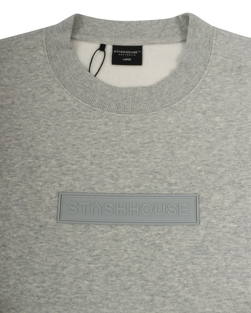 "PREMIUM" GREY MARLE CREW NECK JUMPER