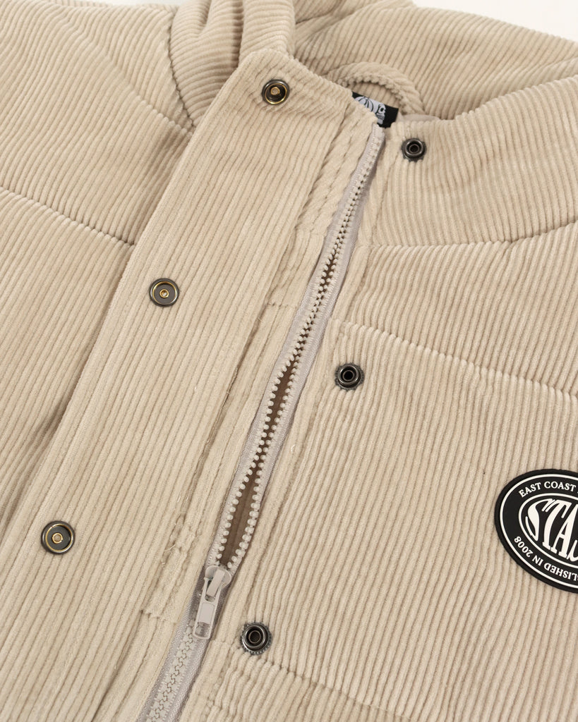 "EAST COAST" SAND CORDUROY PUFFER JACKET