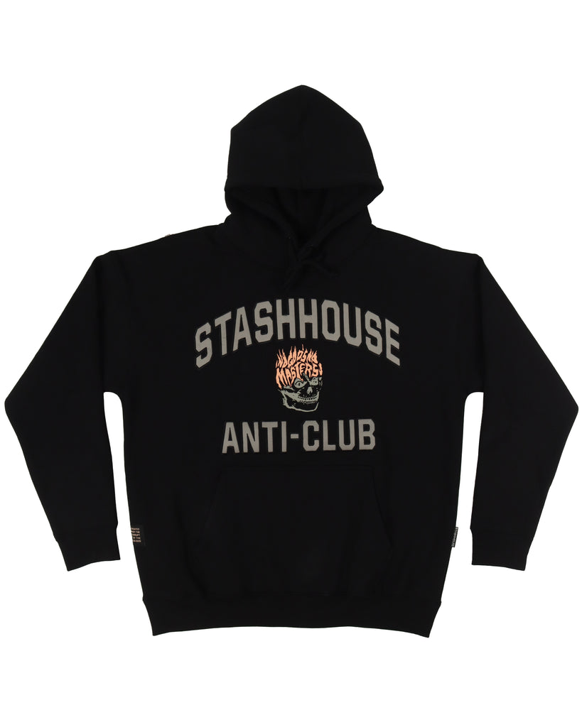 "ANTI CLUB" BLACK PULLOVER HOOD