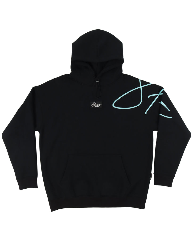 "AUTOGRAPH" BLACK PULLOVER HOOD