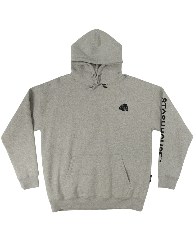 "ESSENTIAL" GREY MARLE PULLOVER HOOD