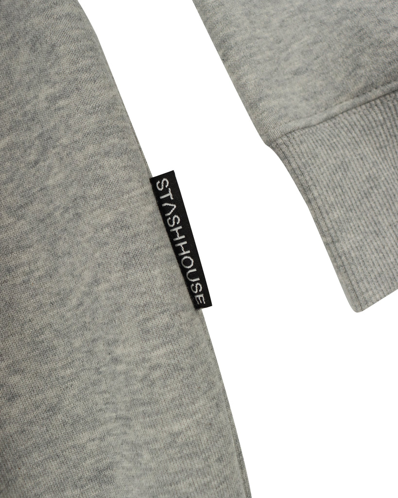 "ESSENTIAL" GREY MARLE PULLOVER HOOD