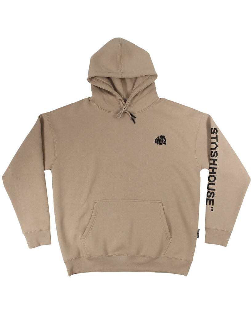 "ESSENTIAL" TAUPE PULLOVER HOOD