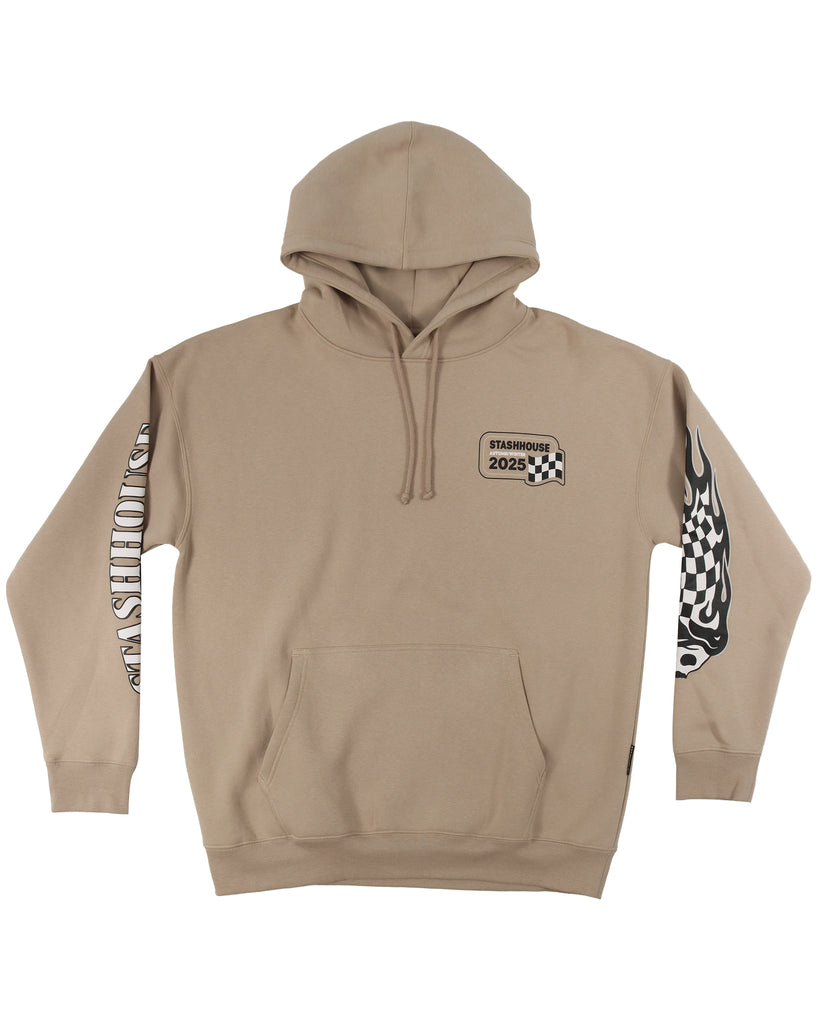 "FLAG" TAUPE PULLOVER HOOD