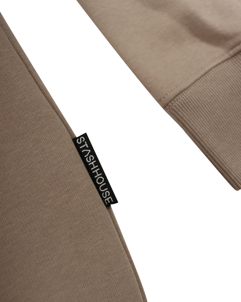 "FLAG" TAUPE PULLOVER HOOD