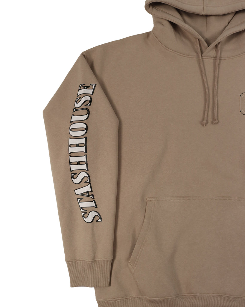 "FLAG" TAUPE PULLOVER HOOD