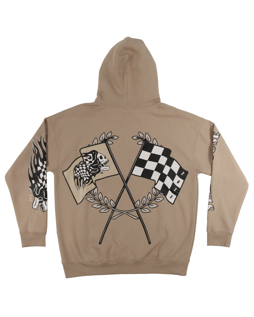 "FLAG" TAUPE PULLOVER HOOD