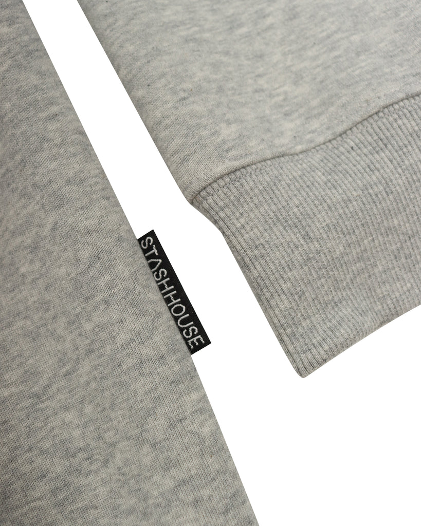 "PREMIUM" GREY MARLE PULLOVER HOOD