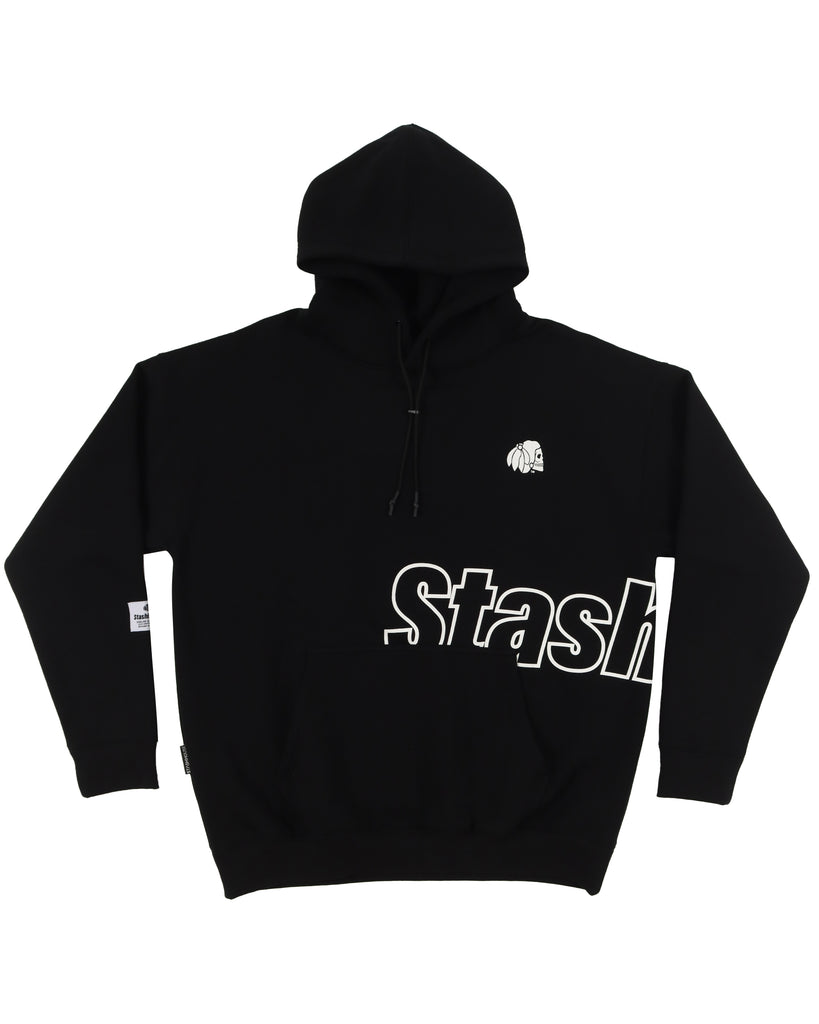 "SIDELINE" BLACK PULLOVER HOOD