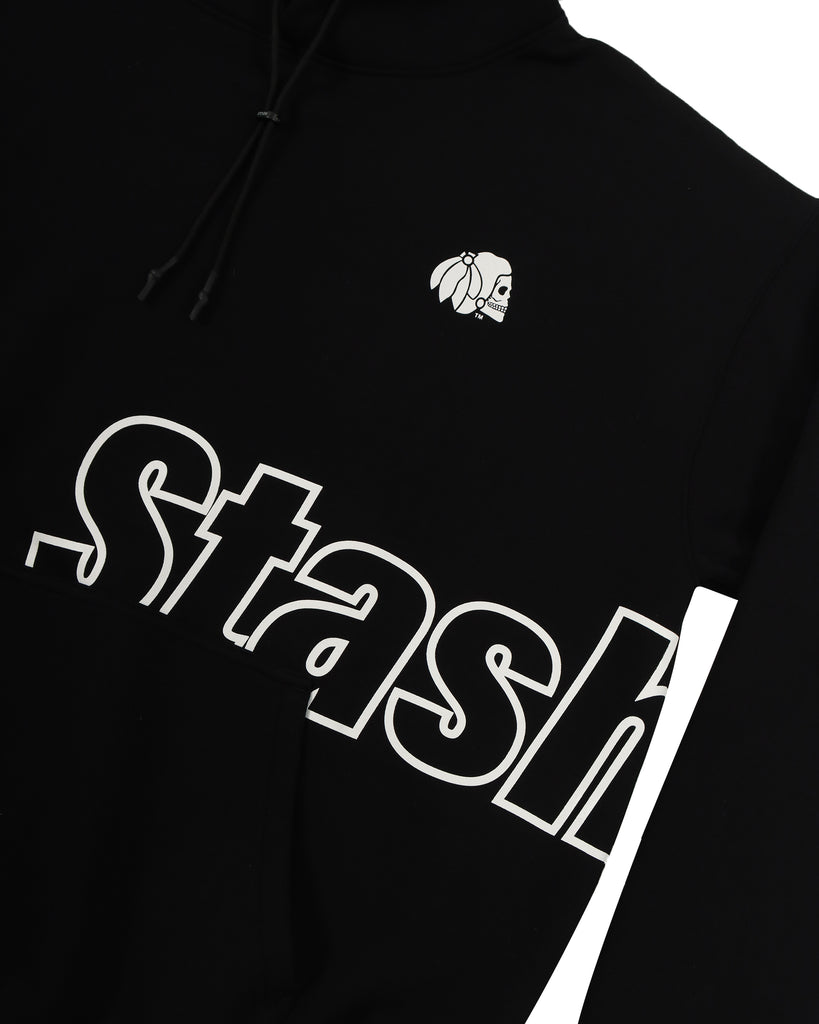 "SIDELINE" BLACK PULLOVER HOOD