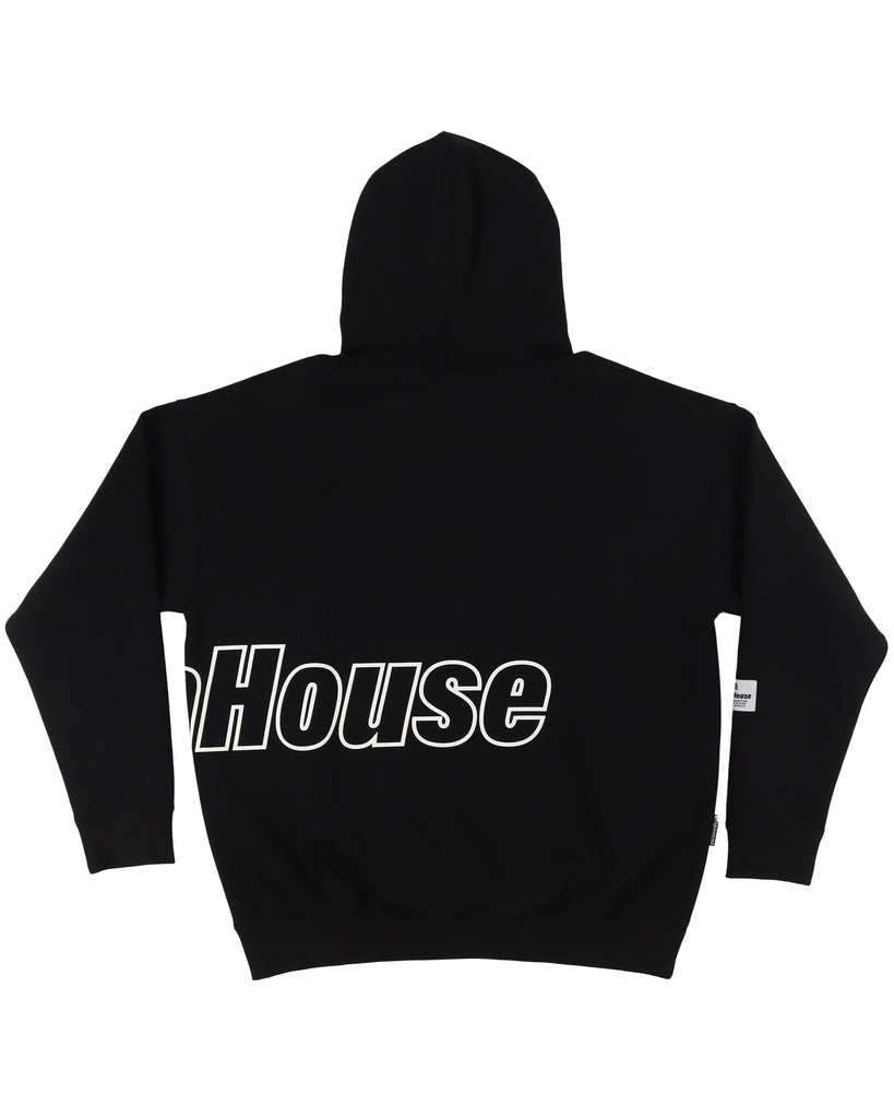 "SIDELINE" BLACK PULLOVER HOOD