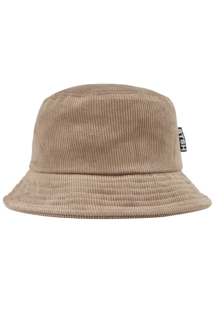 "BAR" TAUPE CORD BUCKET HAT