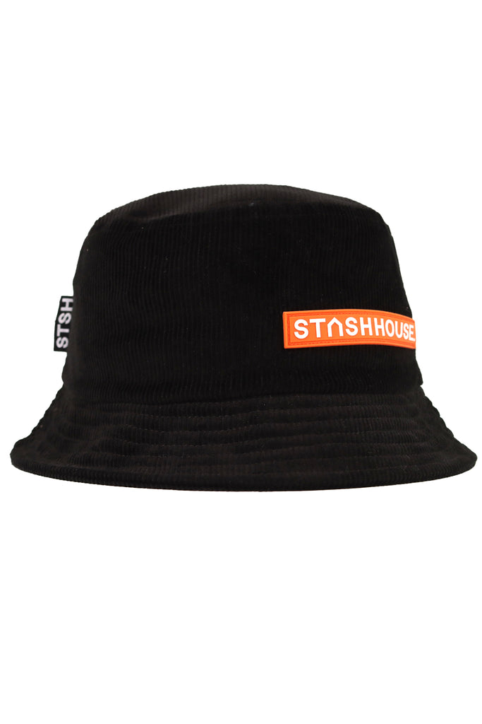 "BAR" BLACK CORD BUCKET HAT