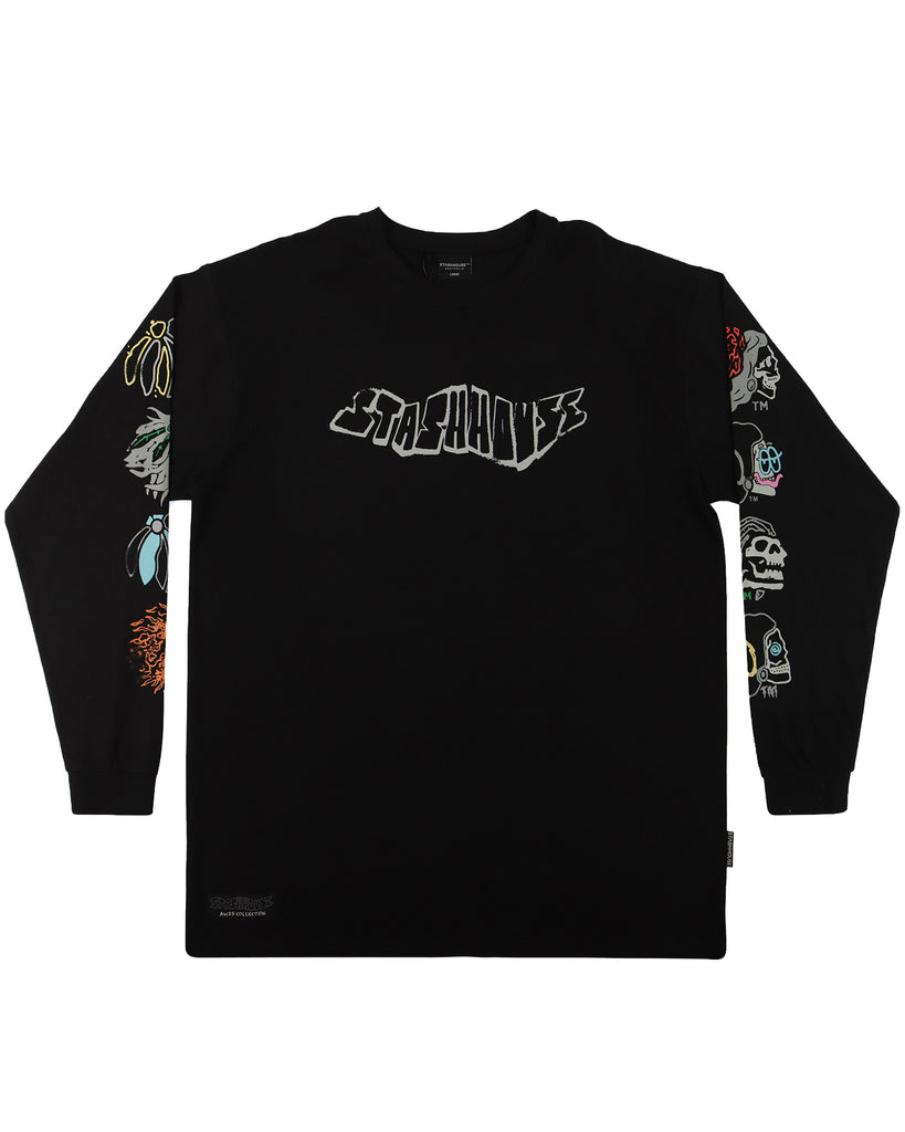 "SCRIBBLE" BLACK LONG SLEEVE TEE