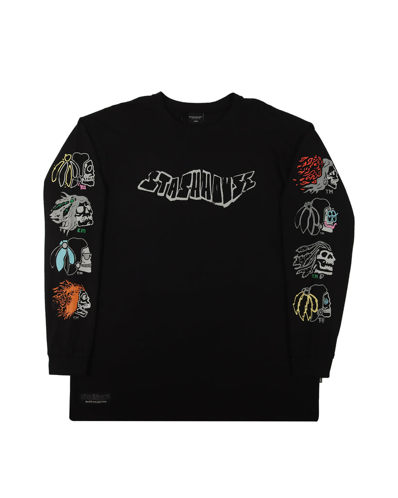 "SCRIBBLE" BLACK LONG SLEEVE TEE