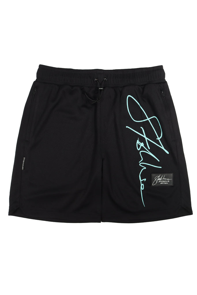 "AUTOGRAPH" BLACK MESH TRACK SHORTS