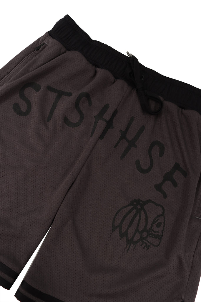 "VANDAL" CHARCOAL MESH TRACK SHORTS