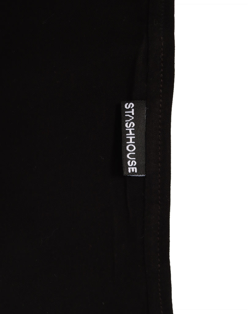 "PARTY" BLACK RAYON BUTTON UP