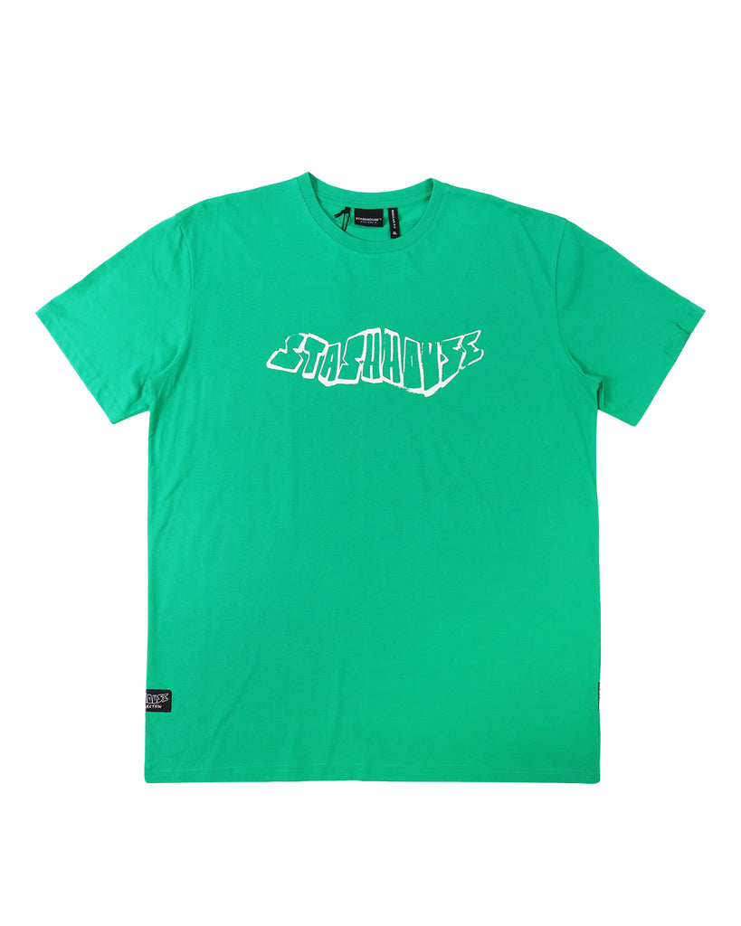 "SCRIBBLE" GREEN REGULAR TEE