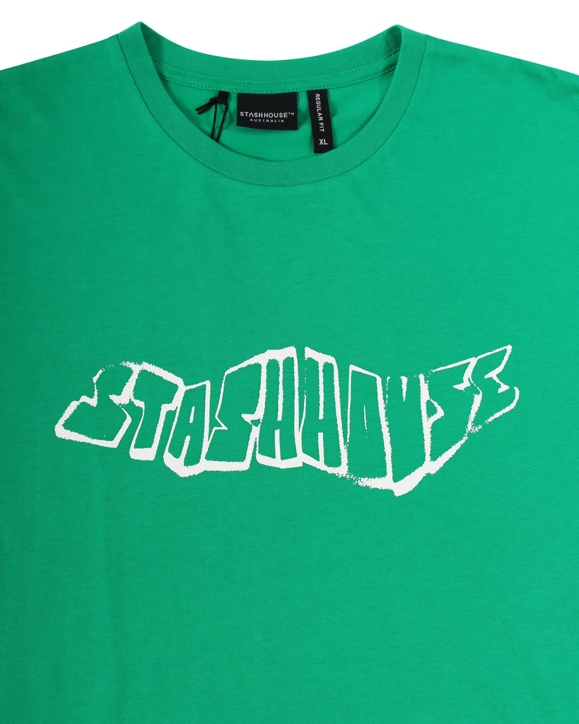 "SCRIBBLE" GREEN REGULAR TEE