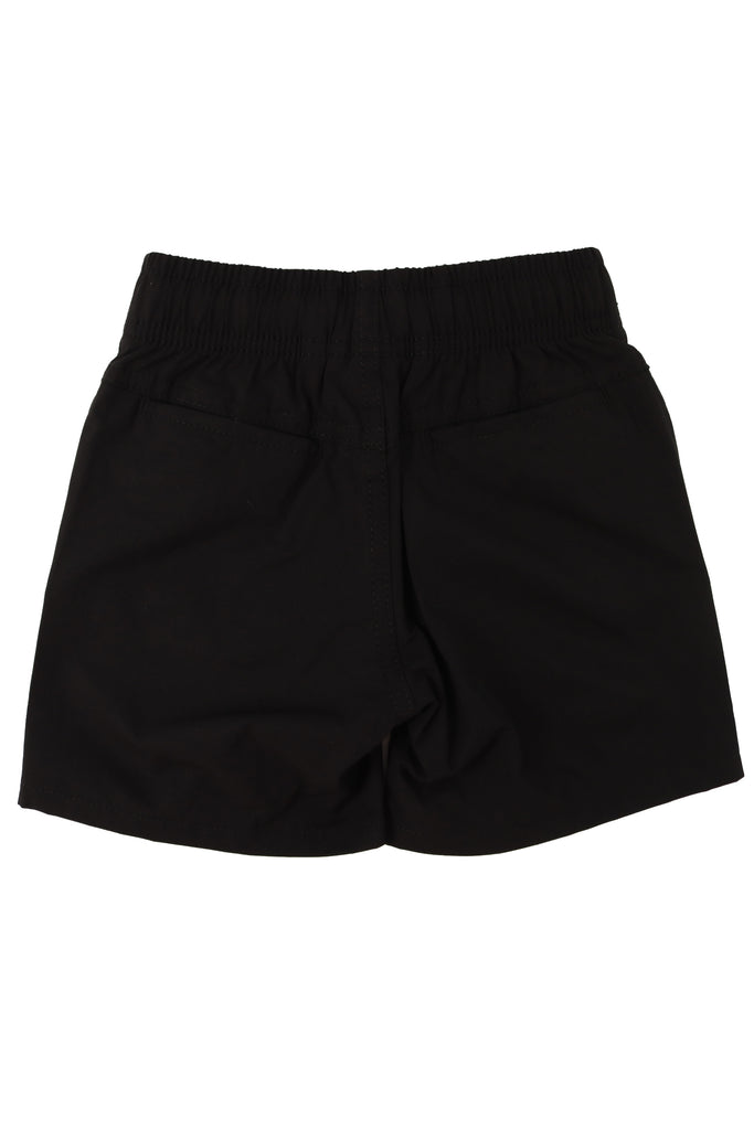 "BOXED" BLACK TODDLER BEACH SHORTS