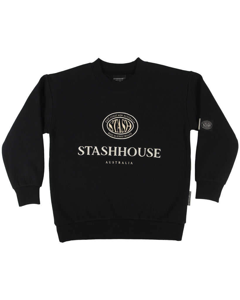 "EAST COAST" BLACK YOUTH CREW NECK