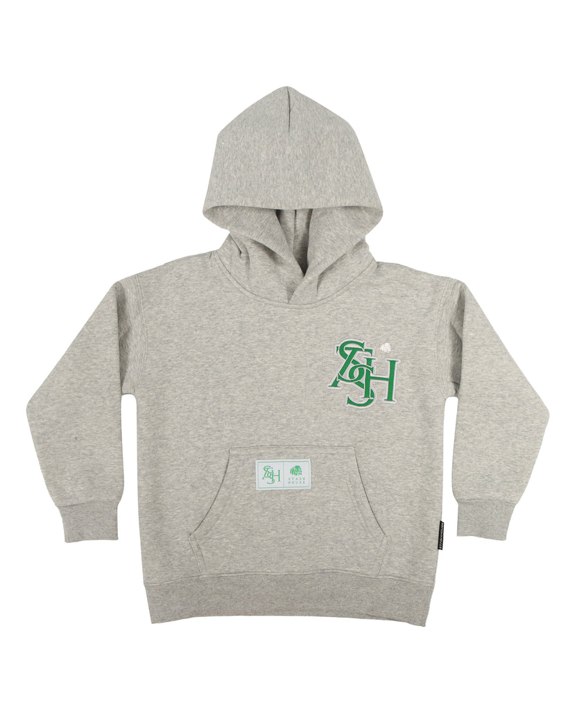 "MONOGRAM" GREY MARLE TODDLER PULL OVER HOOD