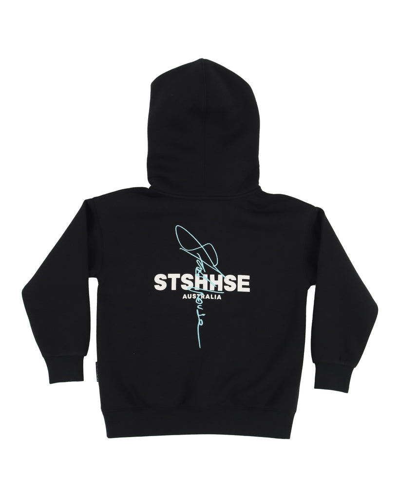 "SIGNATURE" BLACK TODDLER PULL OVER HOOD