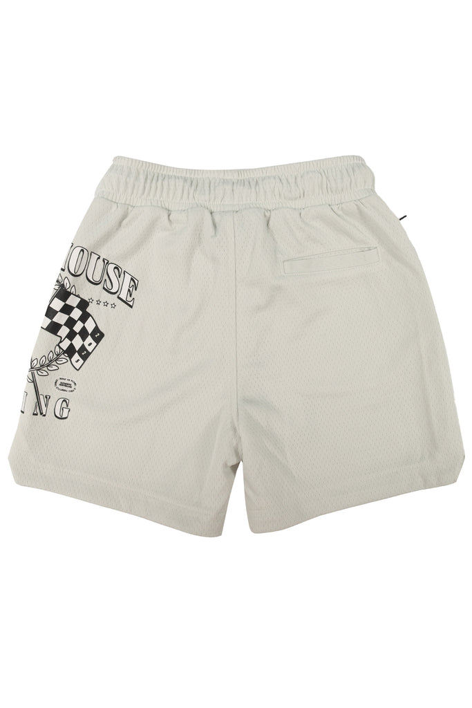 "FLAG" SILVER MESH YOUTH TRACK SHORTS