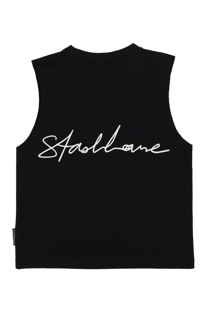 "SIGNATURE" BLACK TODDLER MUSCLE TEE