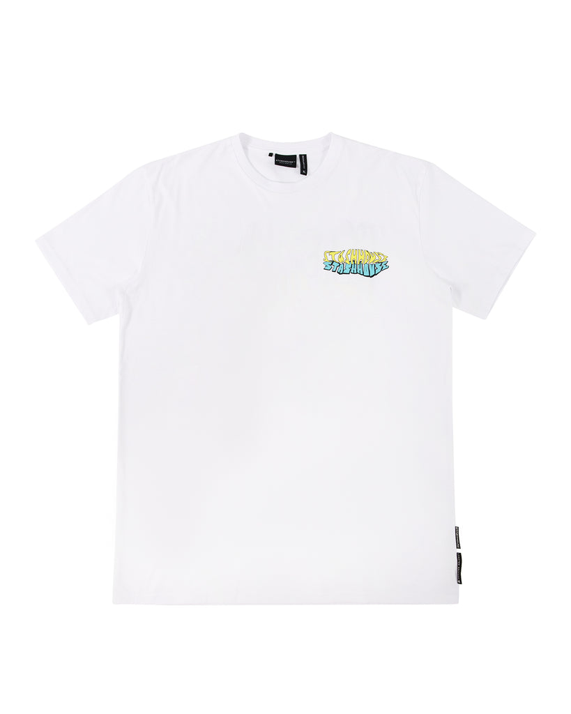 "WARPED" WHITE REGULAR TEE