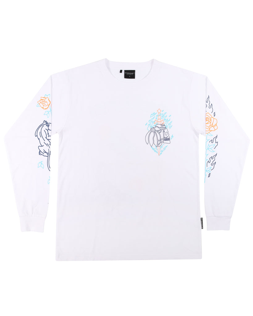 “DAGGER” WHITE YOUTH LONG SLEEVE TEE