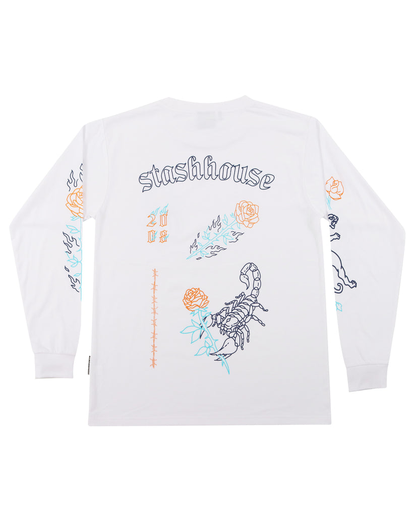 “DAGGER” WHITE YOUTH LONG SLEEVE TEE