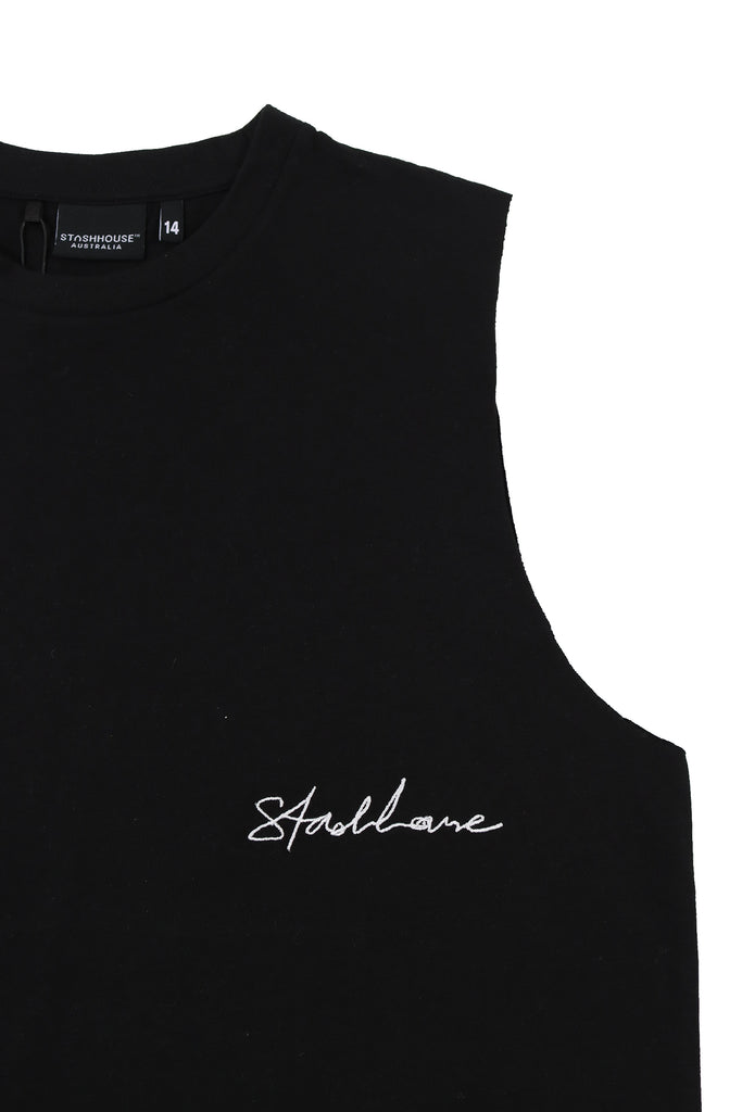 "SIGNATURE" BLACK YOUTH MUSCLE TEE